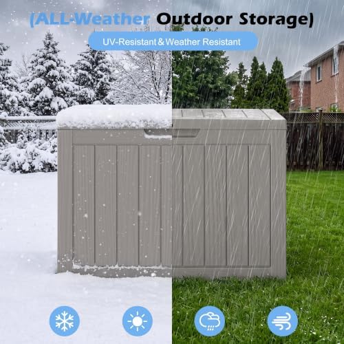 Outdoor Storage Box Waterproof, 50 Gallon Deck Box for Patio Storage