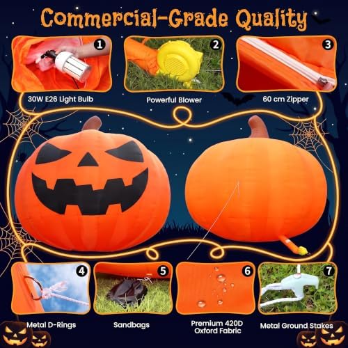 26FT Giant Inflatable Pumpkin Lighted Outdoor Halloween Decor