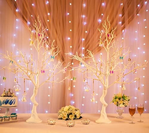 Sziqiqi White Artificial Trees for Wedding Party Decoration Fake Tree Indoor for Home Decor Centerpiece Table Decorations Christmas Halloween 3.4ft Tall