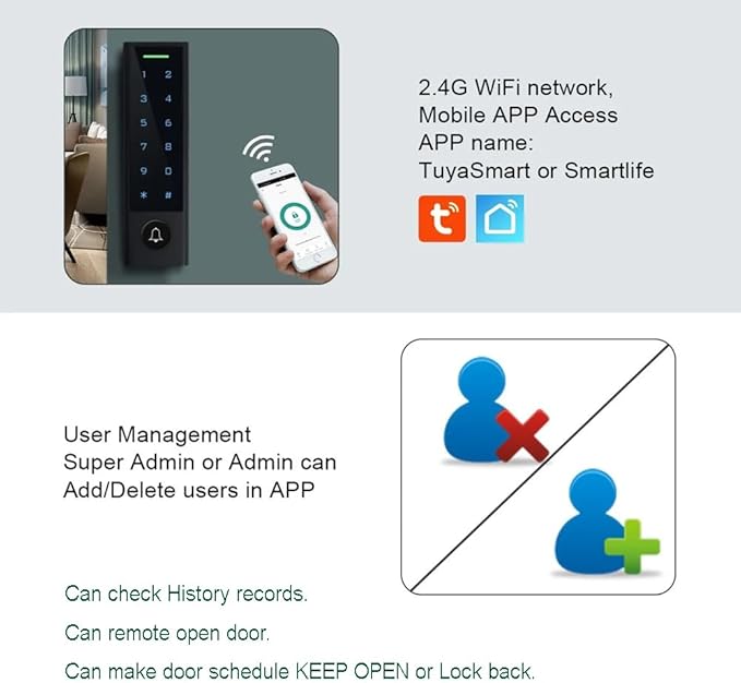 MENGQI-CONTROL WiFi Remote Manage IP66 Watreproof Access Control Keypad 600lbs