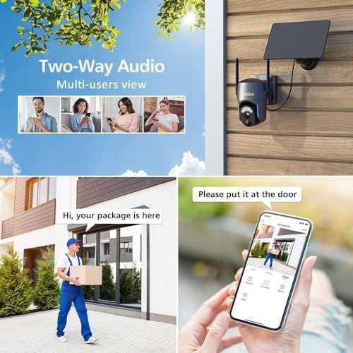 xega security camera wireless outdoor 2k 360° ptz showing dimensions