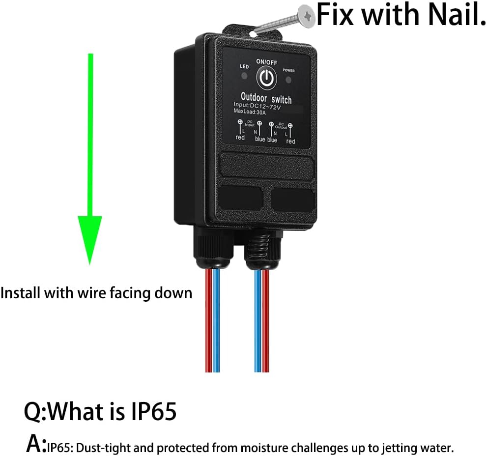 wireless remote control switch dc12v-72v 30a relay remote on a desk or shelf