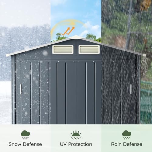 5 x 3 FT Metal Storage Shed for Backyard,Nightblue