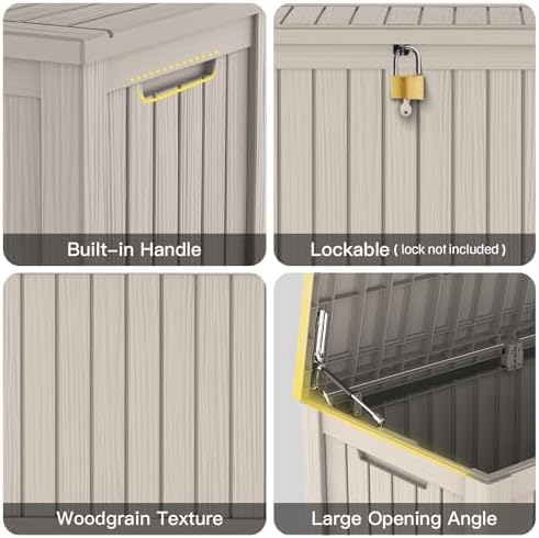 Mars Villa 180 Gallon Deck Box, Outdoor Storage Box, Outside Bin, Grey