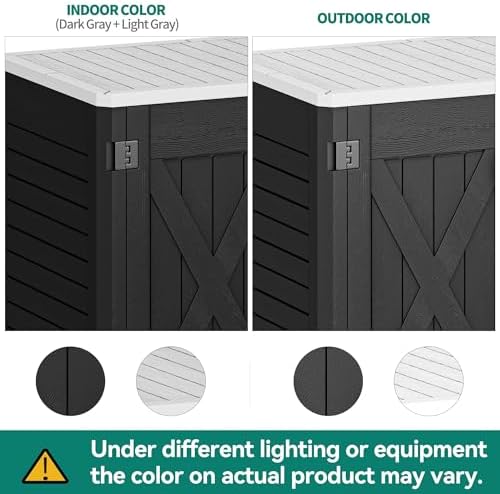 YITAHOME Outdoor Horizontal Storage Shed with X-Shaped Lockable Door, 35 Cu Ft All-Weather Resin Tool Shed w/o Shelf, Ideal for Bike, Trash Cans, Garden Tools, Lawn Mowers, Dark Gray