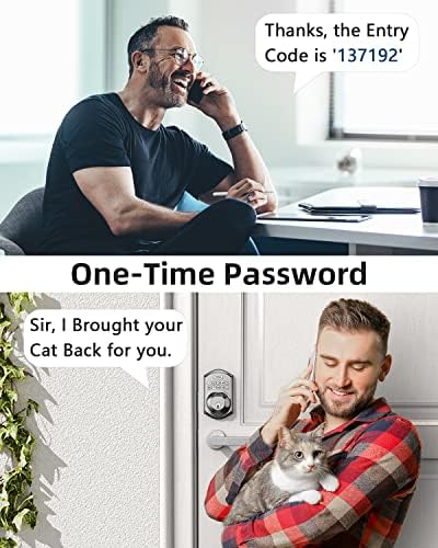 TEEHO TE002 Fingerprint Deadbolt with Keypad for Front Door, Satin Nickel
