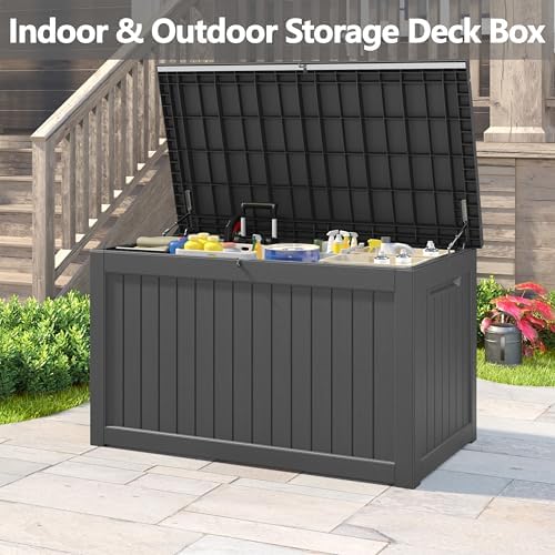 KAMABOKO Outdoor Storage Box, 280 Gallon Deck Box Outdoor Waterproof