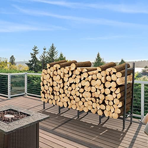 5.3ft Firewood Rack Holder for Fireplace, Adjustable Log Stand for Storage