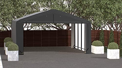 ShelterLogic ShelterTube Garage & Storage Shelter, 20' x 23' x 10' Heavy-Duty Steel Frame Wind and Snow-Load Rated Enclosure, Gray