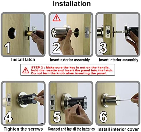 BOTHSTAR Keypad Door Knob with Key,Keyless Entry Door Lock, Code Locks Door Knob, Auto Lock,50 User Code, for Home,Office,Hotel,Bedroom,Garage,Not Deadbolt