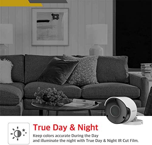 Wisenet SDC-89445BF 5MP CCTV Surveillance Weatherproof Bullet Security Camera 82ft IR Distance Plastic Housing 3.6mm Lens 104° Wide Angle