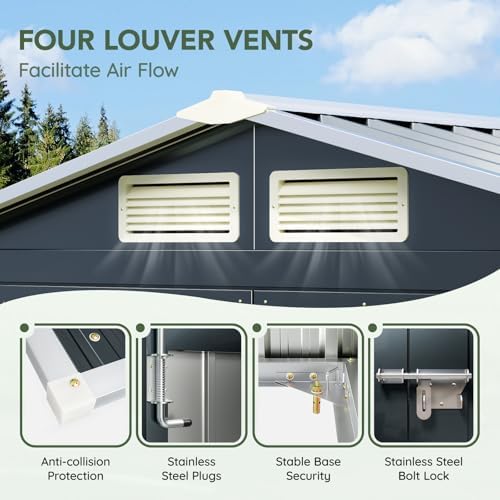 5 x 3 FT Metal Storage Shed for Backyard,Nightblue