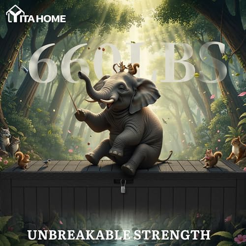 YITAHOME 240 Gallon Large Outdoor Storage Box XXL Resin Deck Box with Lock