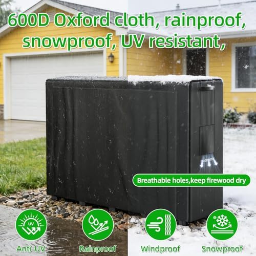 GARDENWORK 4FT Adjustable Firewood Rack Outdoor with Cover,Metal Wood Rack