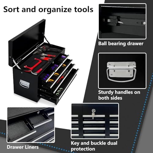Dawmilon 8-Drawer Rolling Tool Chest, Detachable 2-in-1 Tool Box with Wheel