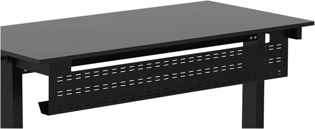 Stand Up Desk Store Under Desk Cable Management Tray Black Horizontal Computer Cord Raceway and Modesty Panel (Black, 51")