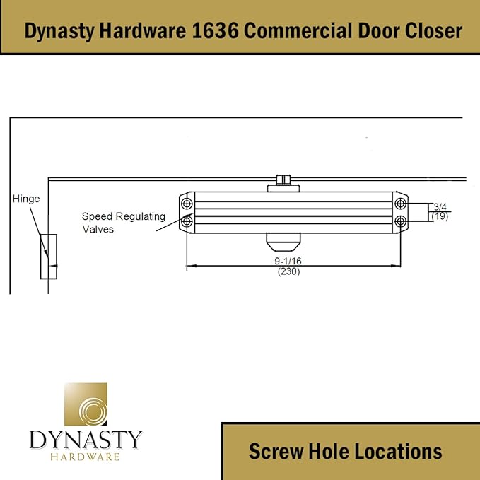 Dynasty Door Closer Adjustable Spring Size 3-6 Hydraulic Automatic Door Closer