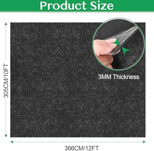ToLanbbt Outdoor Storage Shed Floor Mat, 12 x 10 FT Waterproof Carport Mat, Washable Furniture Pad with Non Slip Backing for Dust, Oil, Protection, Storage Shed Not Included