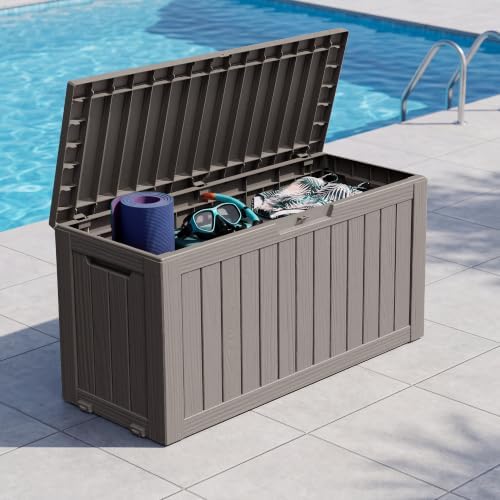 Outdoor Storage Box Waterproof, 82 Gallon Deck Box for Patio Storage