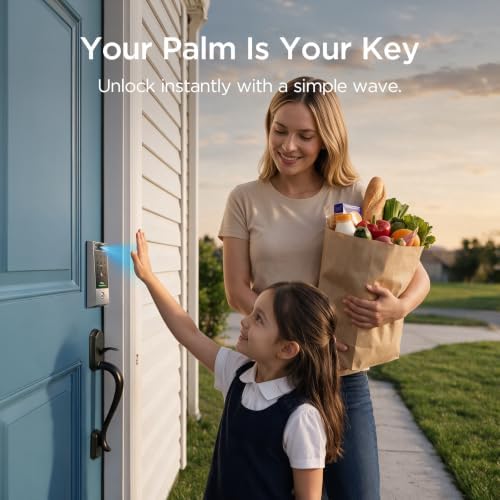 TCL Smart Lock, Palm Vein Keyless Entry Deadbolt with Matter Over Thread