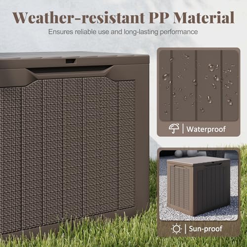 Tangkula 30 Gallon Outdoor Storage Box with Lockable Lid