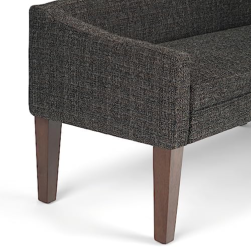 SIMPLIHOME Parris 50" Wide Solid Wood Legs Storage Bench in Ebony