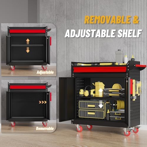 Eltean Rolling Garage Cabinets,Garage Storage Cabinet with Wheels