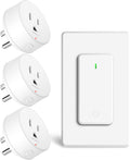 15 amp Plug with Remote, Wireless On/Off Light Switch Wall Mounted, TUV List