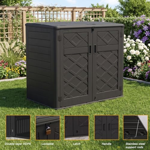 Mrosaa 48Cu.ft Outdoor Storage Cabinet.Waterproof Horizontal Storage Sheds