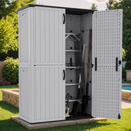 Patiowell 50 cu.ft Resin Outdoor Storage Shed, Resin Storage Cabinet