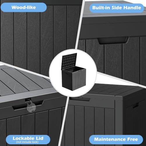 Outdoor Storage Box Waterproof, 32 Gallon Deck Box for Patio Storage
