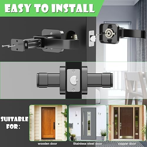 FITNATE Fingerprint Door Lock App Control, Keyless Entry Smart Knob, Black