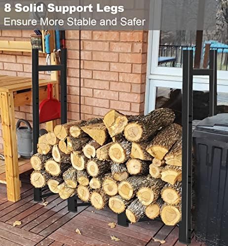 4ft Firewood Rack Outdoor Adjustable Heavy Duty Wood Rack Storage