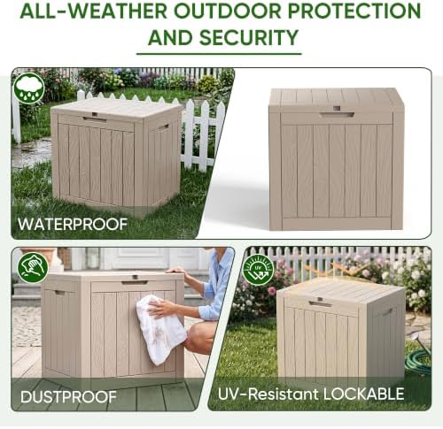 PatioZen 40 Gallon Deck Box, Outdoor Storage Box, Grey