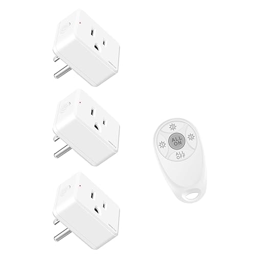 Greencycle Remote Control Outlet, Wireless Light Switch and 3 Outlet Plugs