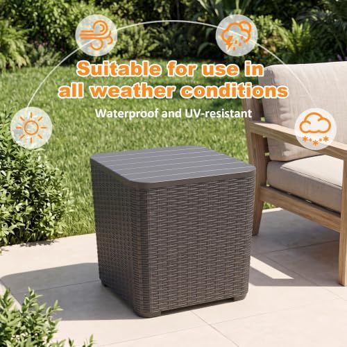 PatioZen 20Gal Resin Storage Box, Lockable Waterproof Deck Box, Black