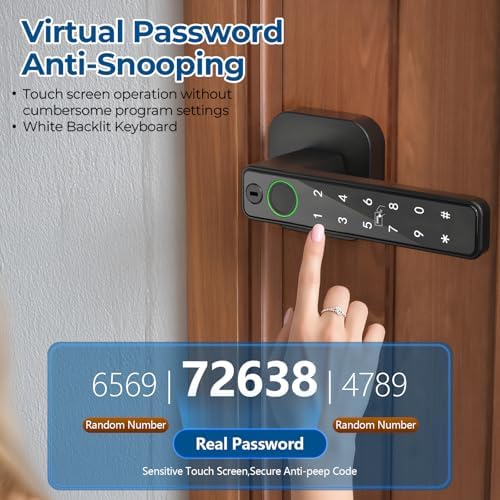 FITNATE Smart Fingerprint Door Lock 3 Waysv Entry Password App Ctrl Keyless