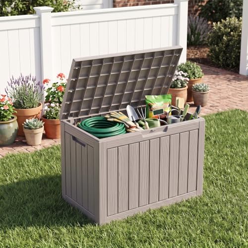 EasyUp 50 Gallon Outdoor Storage Box Waterproof Lockable Deck Boxes