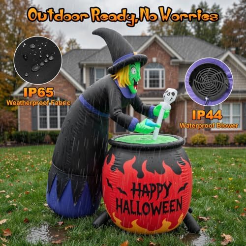 Luxspire 8FT Halloween Inflatable Outdoor, Halloween Witch Inflatables