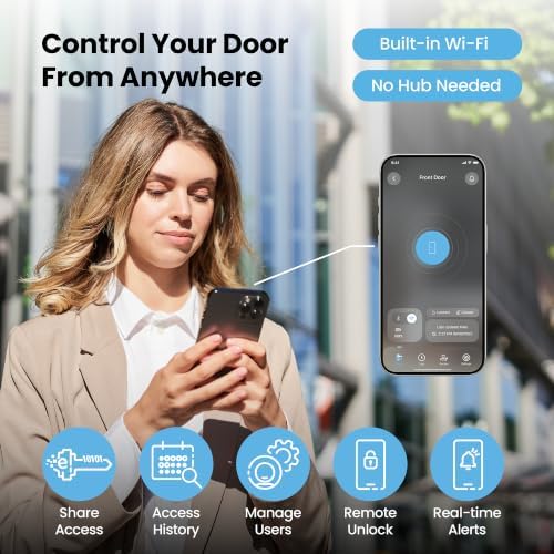 Lockly Visage Zeno Series Smart Lock with Facial Recognition, Fingerprint