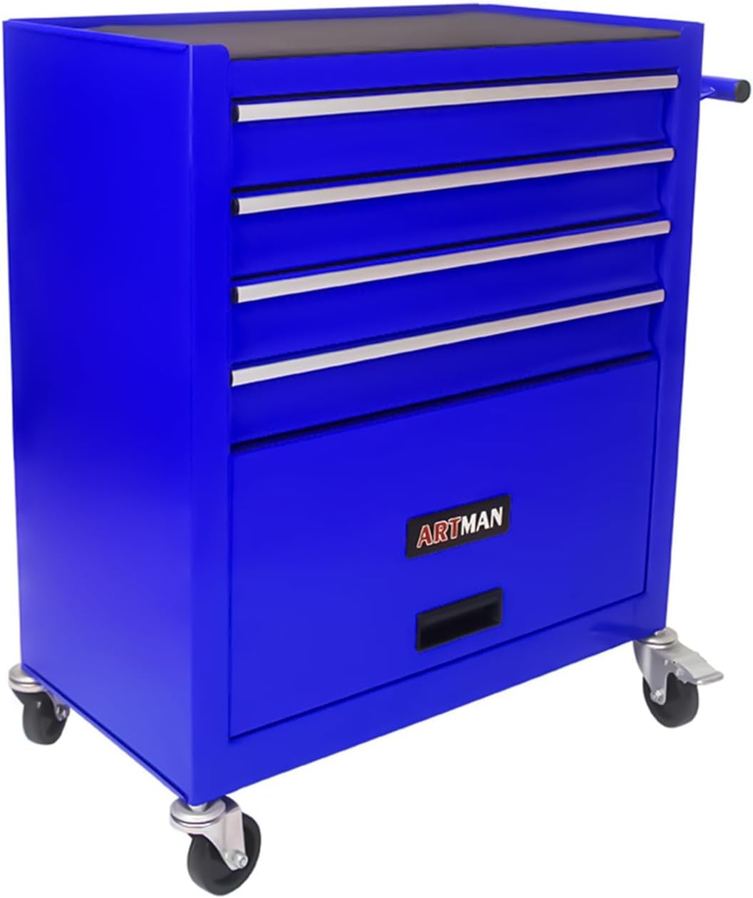 4-Drawer Heavy-Duty Rolling Tool Chest with Wheels, Steel Storage Organizer Cart with Handle, Metal Tool Cabinet for Garage, Workshop, and Repair Shop