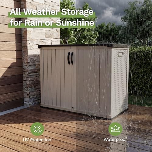 Patiowell 26 cu.ft Resin Outdoor Storage Cabinet, Beige