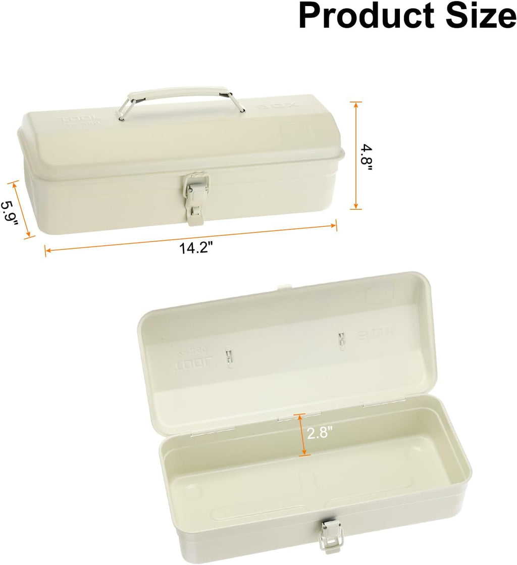 harfington tool box 14.2" portable steel tool box shown in use