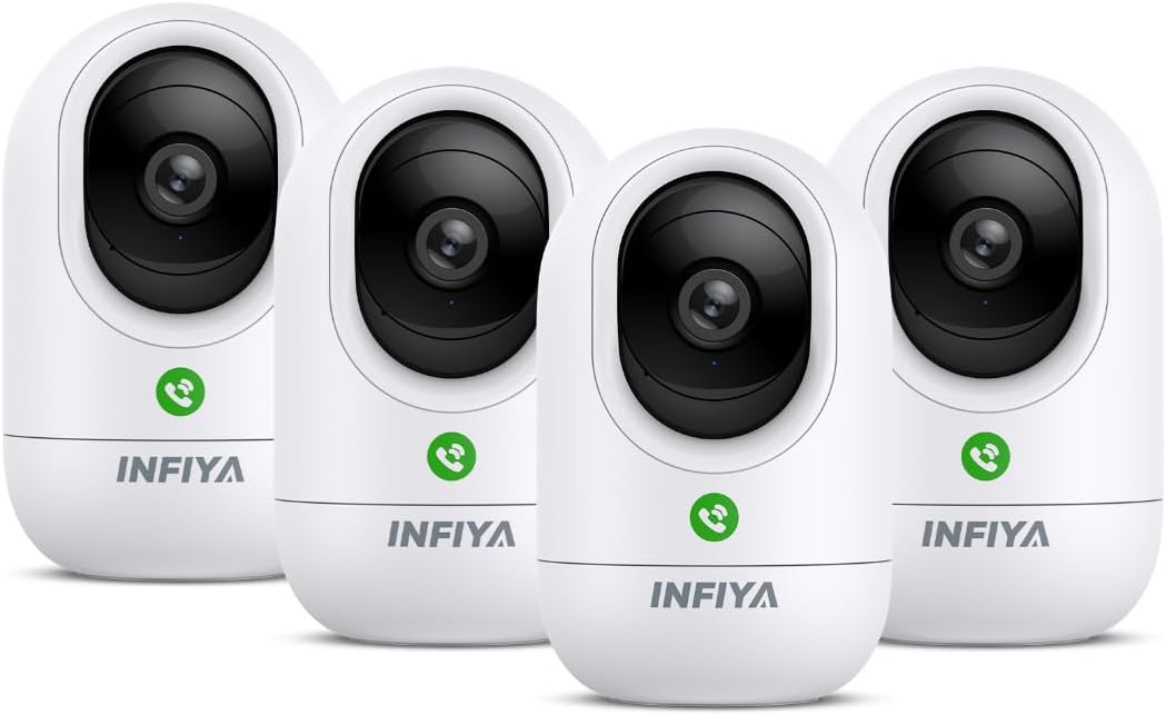 INFIYA 360 Cameras for Home Security-Indoor Camera Monitoring Baby/Nanny (4Pack)