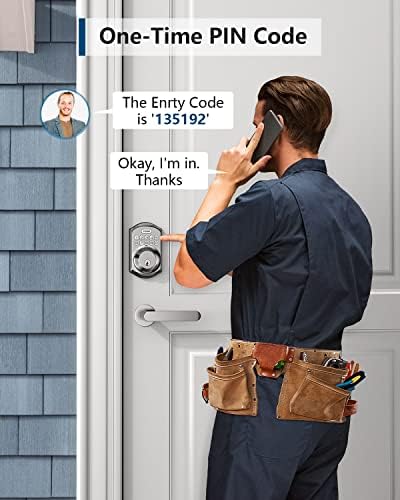 TEEHO TE001 Keyless Entry Deadbolt with Keypad for Front Door, Satin Nickel