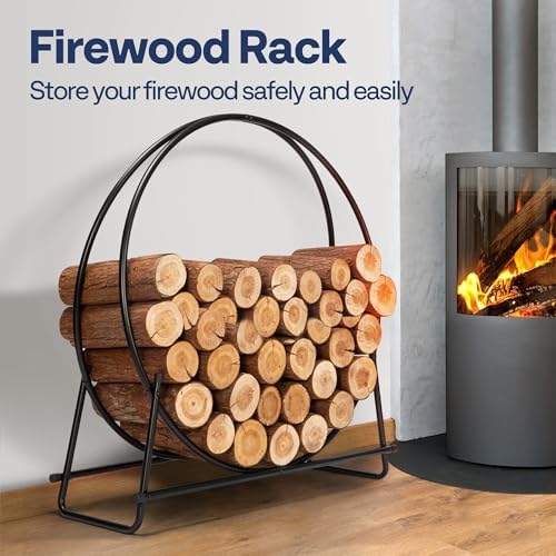 VIVOHOME 32 Inches Firewood Log Rack Hoop with Cover
