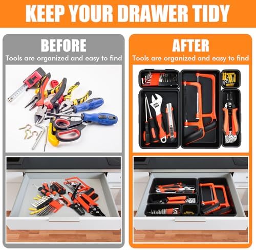Funnymoom 100 Pack Tool Box Organizer Storage Drawer Divider Trays 5 Sizes