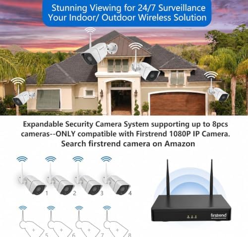 wireless security camera system with 3tb hdd,8 cctv on a desk or shelf