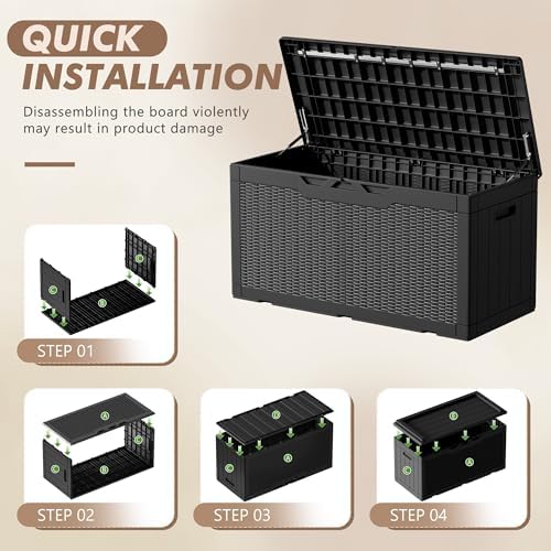 Devoko 100 Gallon Deck Box Waterproof Outdoor Storage Box with Cushion