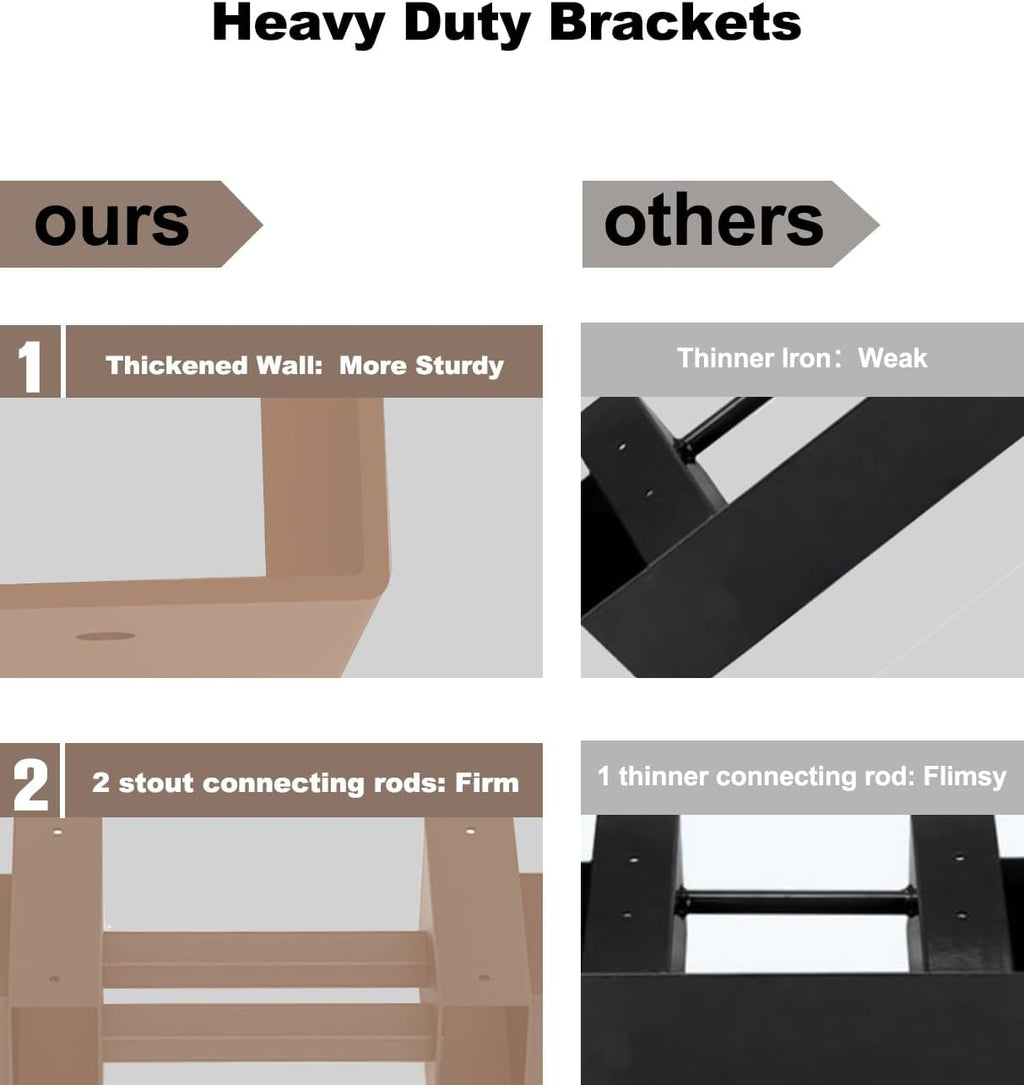 outdoor firewood rack bracket kit for 2x4 lumber, close-up detail